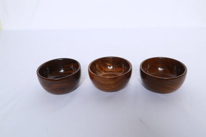 Small Wooden Bowl Set of 3