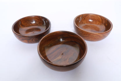 Large Wooden Bowl Set of 3
