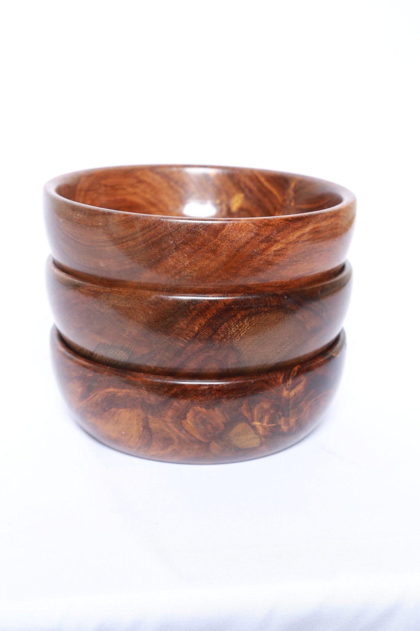 Large Wooden Bowl Set of 3